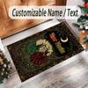 Space Cosmic Theme Crystal Velvet Rug Personalized Custom Name Text Soft Floor Mat Home Decor