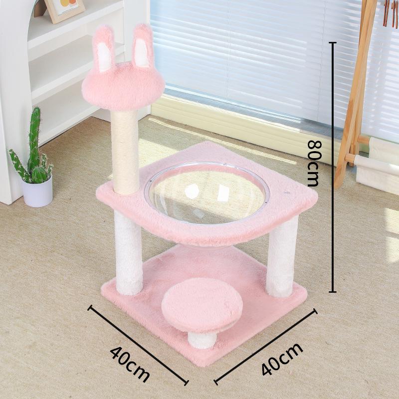 Компактное многофункциональное дерево для кошек: Кровать, Игровой комплекс и Сизалевая платформа-игрушка