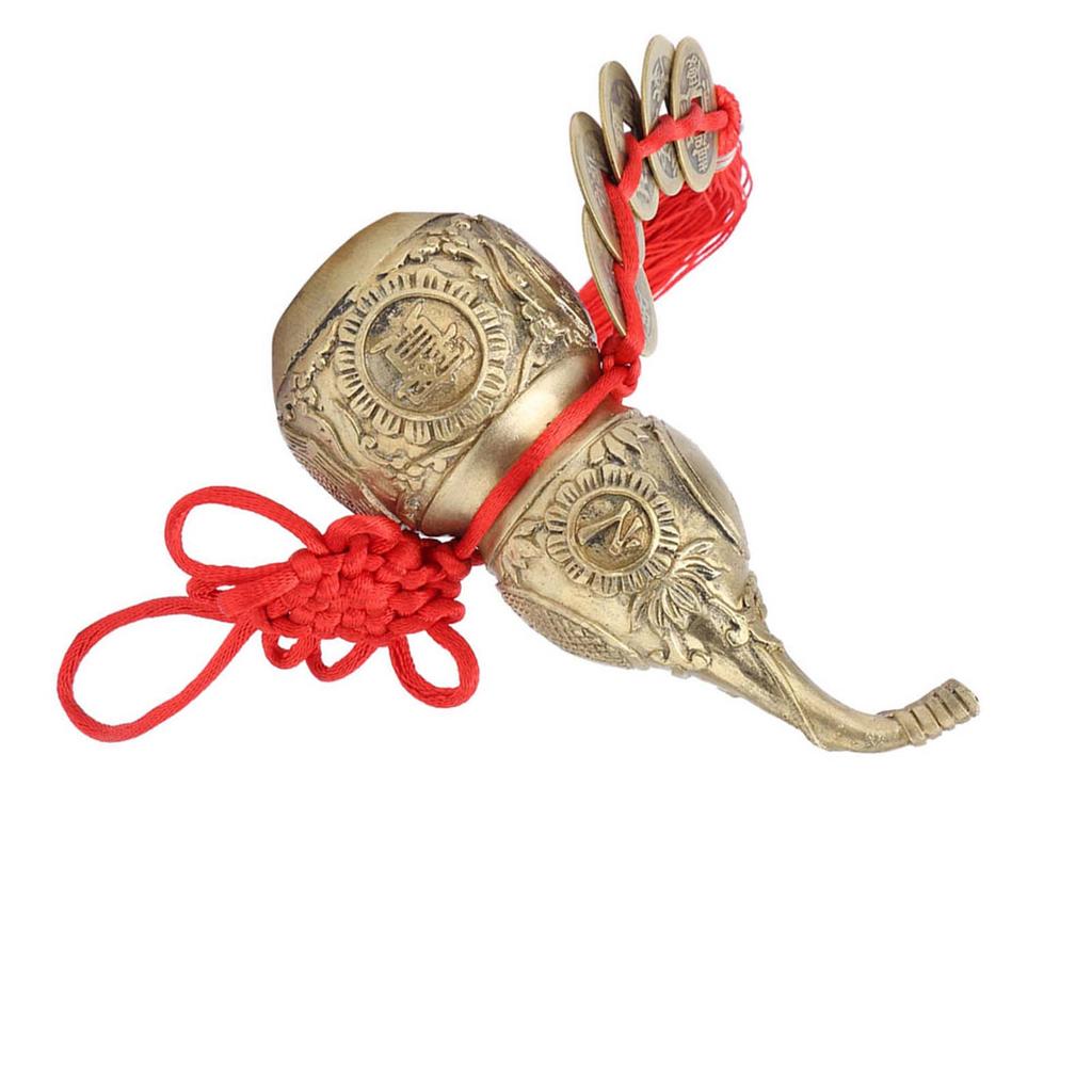 Pure Brass Wu Lou Cucurbit Gourd Home Decoration Symbol of Luck and Treasure