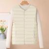 Женский жилет без воротника из хлопка 2025 года - Осень/Зима, большой размер, круглый вырез, жилет