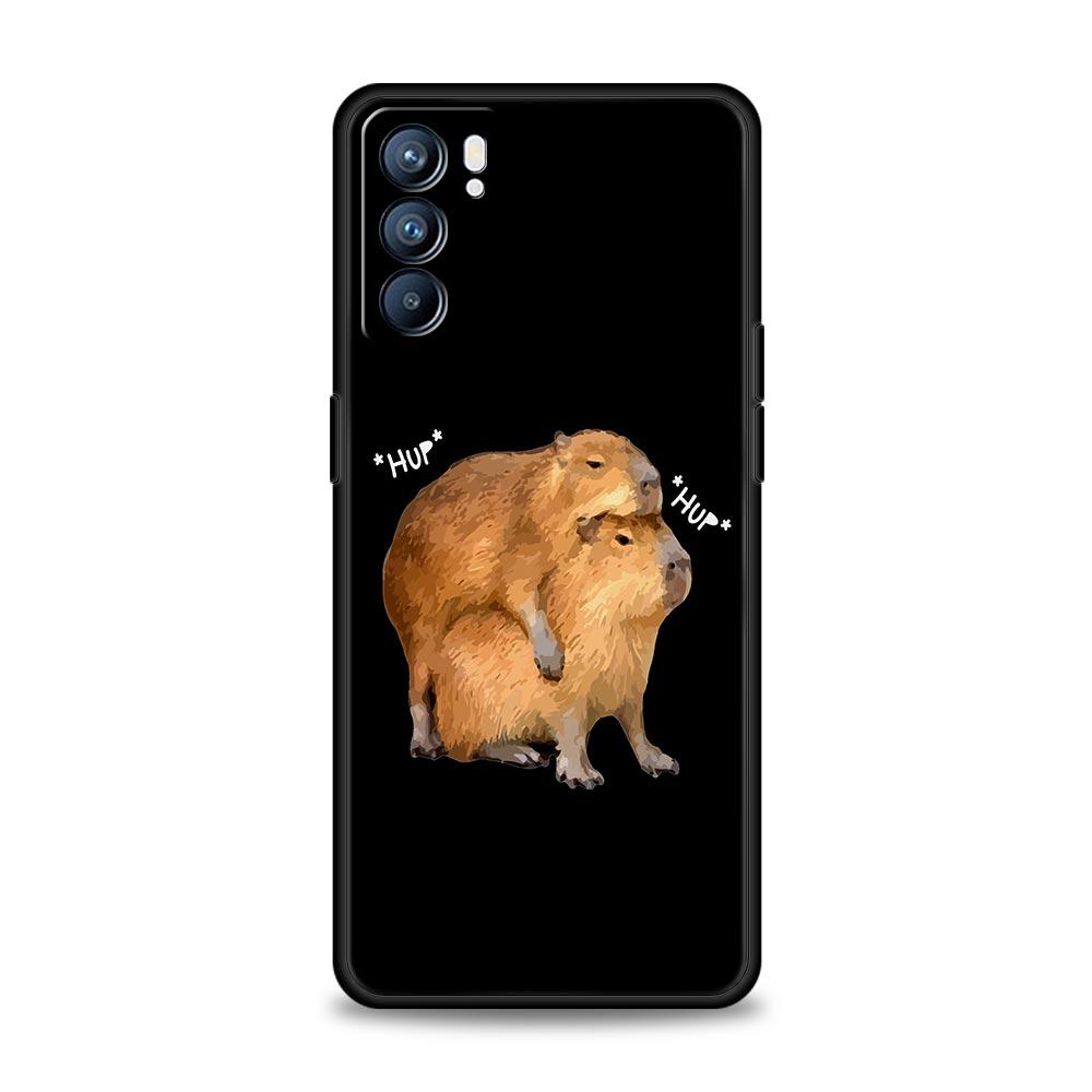 Cute Cartoon Capybara Case For Oppo Find X6 Pro X5 A54 A53 A52 A9 2020 A15 A95 A17 A16 A76 A74 A57 Reno7 Reno6 Pro Plus 5G Cover