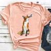 Graphic Tee Short Sleeve Summer Top Wild Animal Sweet Trend Cute 90s Print Ladies Female T Clothing Casual Women's Fashion T-shirt