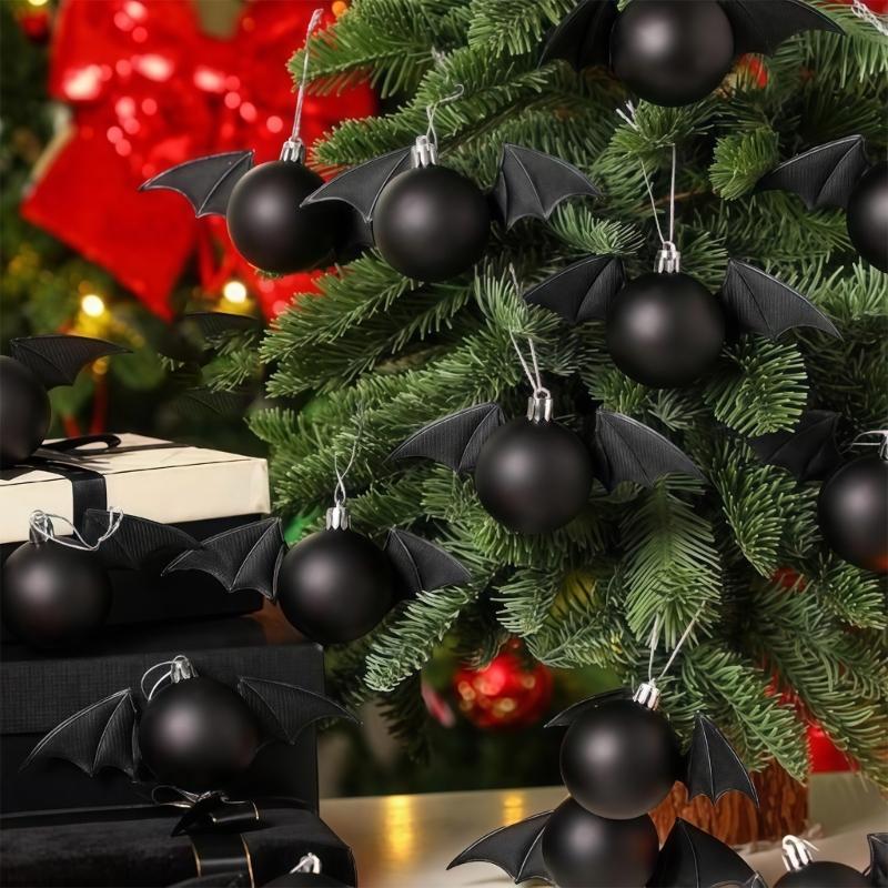 Матовый ornament-дерево с летучими мышами для Хэллоуинских композиций, Подвесное украшение-летучая мышь с крыльями для венка, styling дерева