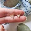 CAOSHI Exquisite Antlers Shape Stud Earrings for Women Elegant Accessories Daily Wearable Stud Earrings Gorgeous Christmas Gifts