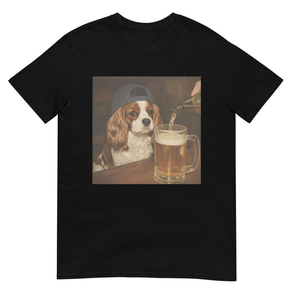 Cavalier King Charles Drinking Beer Funny Dog Meme TShirt