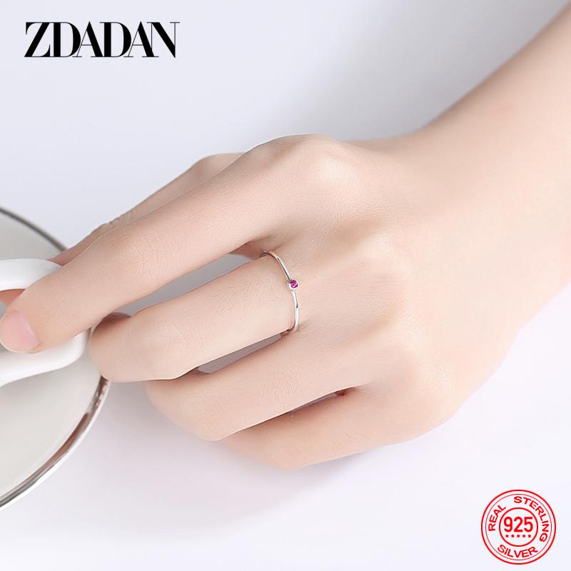 925 Sterling Silver Round Gemstone Ring for Women Fashion Wedding Jewelry