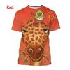 Funny Giraffe Printing Kids Tee Shirts Cute 3D Jirafa Graphic T Shit for Men Casual Animal Cartoon Tops Tee Cool Womens Clothing