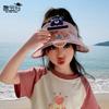 Children's hats Colorful voice-activated light visor cartoon big eaves with fan Empty top hat Outdoor travel sun protection hat