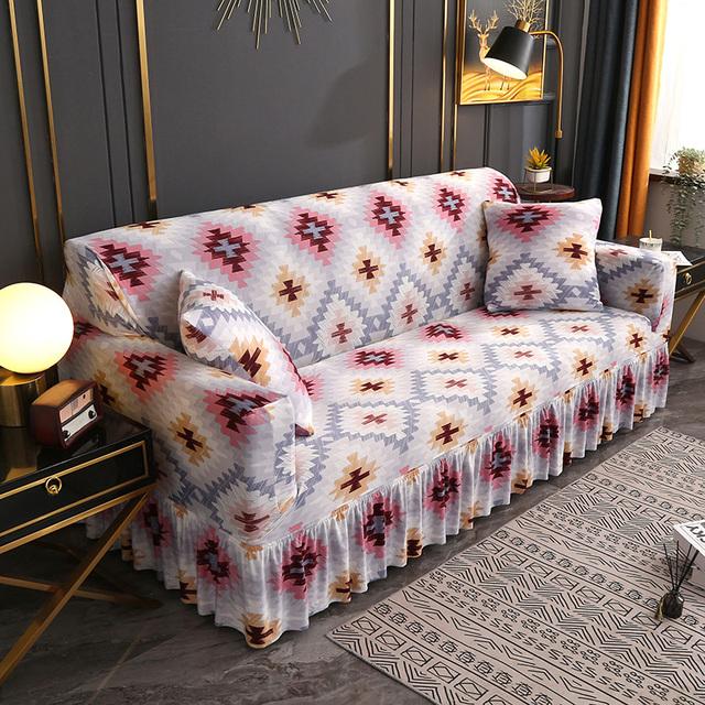 Дизайны Чехол для дивана с принтом и подушками для дивана, кушетки, шезлонга, эластичный чехол с узором в гостиной