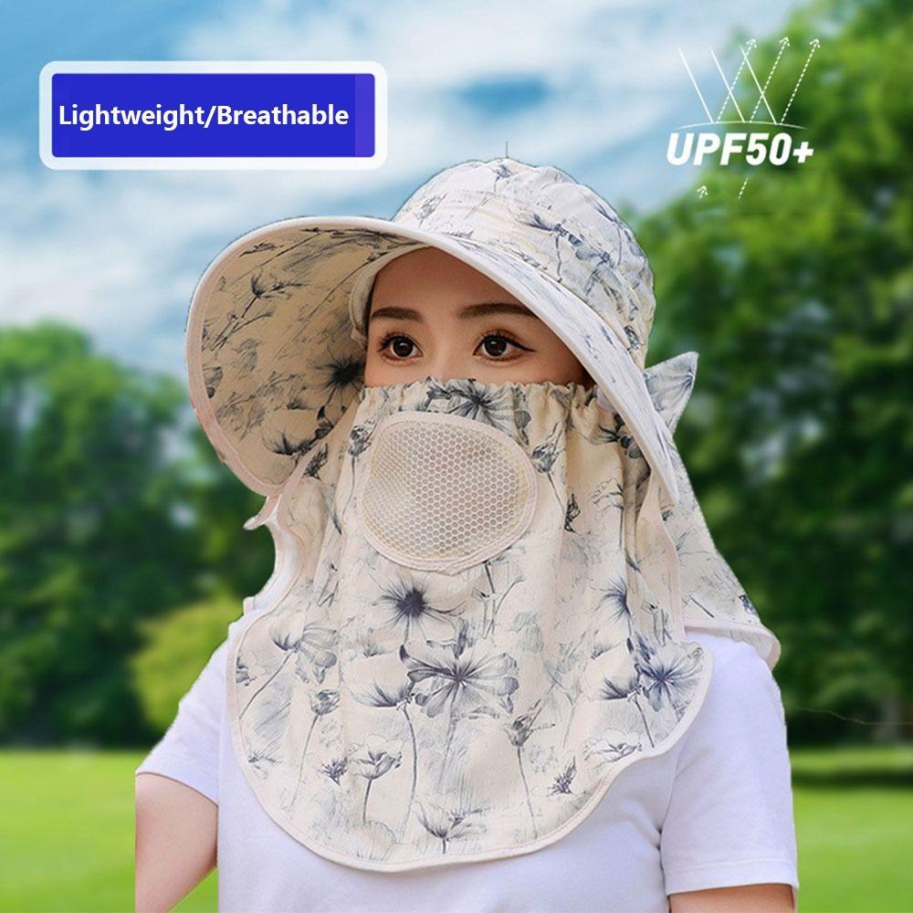 Face Neck Omnibearing Picking Tea Hat Breathable Mesh Sunscreen Hat Creative Women Sun Hat Riding