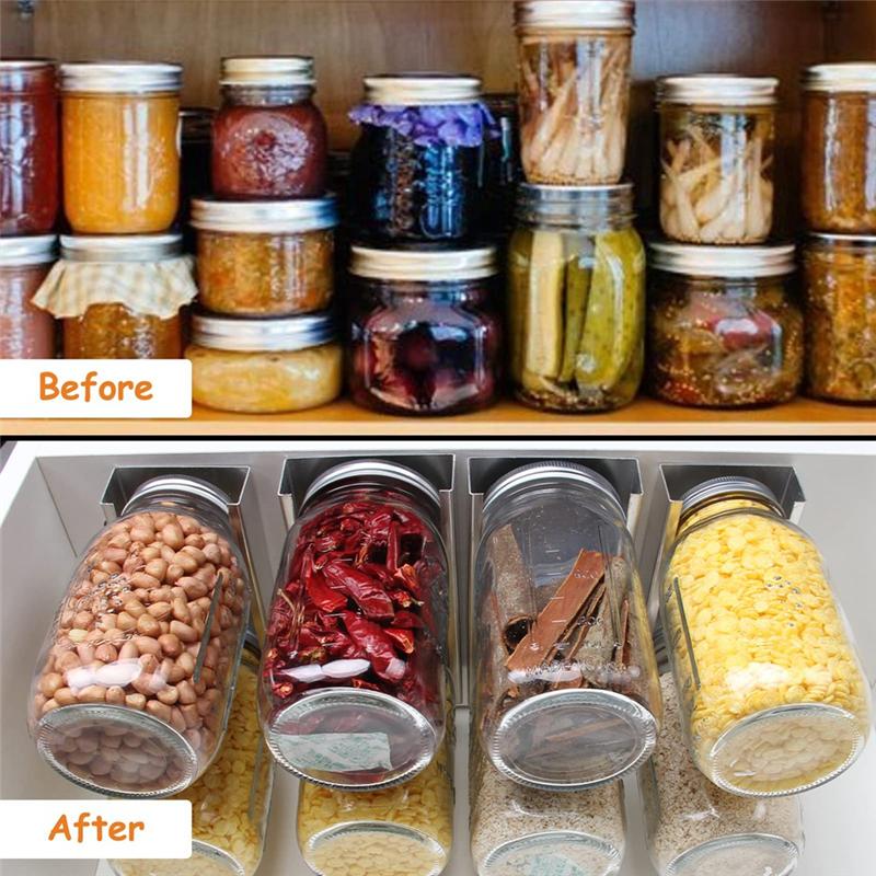 A20F-Органайзер-держатель-стойка для банок Мейсона Для хранения продуктов, Аксессуары-вешалки для консервирования Для 4 унций, 8 унций, 12 унций, 16 унций, 24 унции, 32 унции, 64 унции