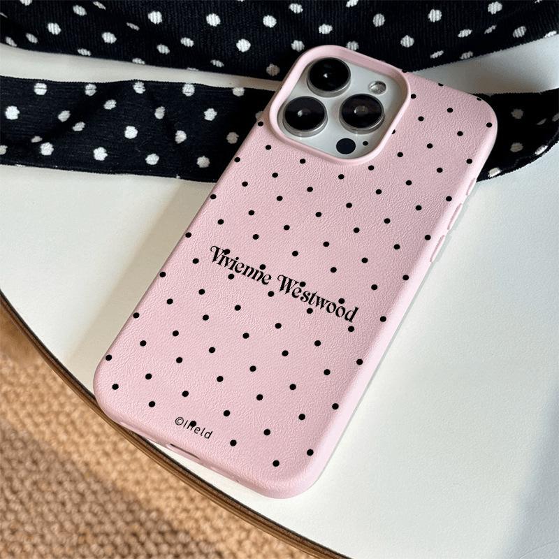 English Polka Dots for Apple 16 Promax Mobile Phone Case 12 Silicone for IPhone 13 Large Hole Anti-fall 11/15/14