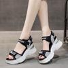 Taizhou Women's Shoes 2024 Wedge Heel Sports Sandals Muffin Thick-soled Heightening Shoes Student Soft-soled Beach Roman Sandals Summer