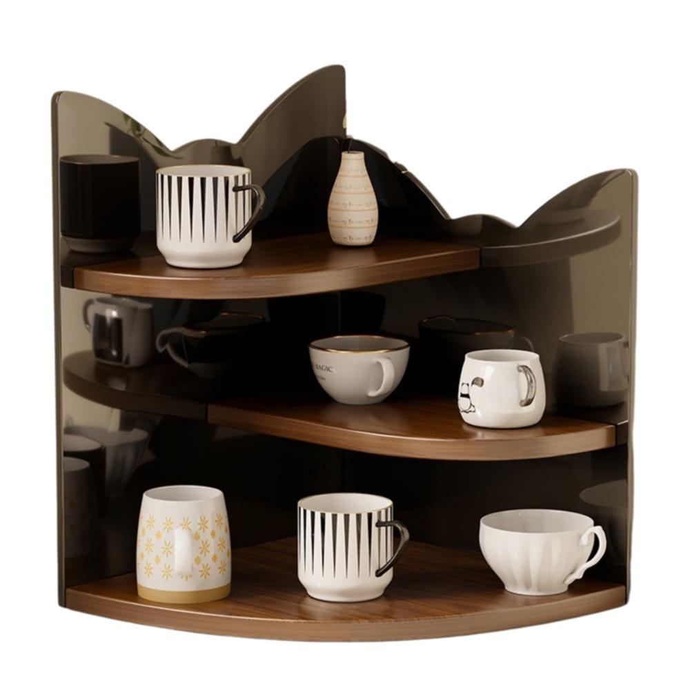 Acrylic Table Corner Display Shelf 3 Layers Tea Cup Holder Creative Mug Organizer for Home