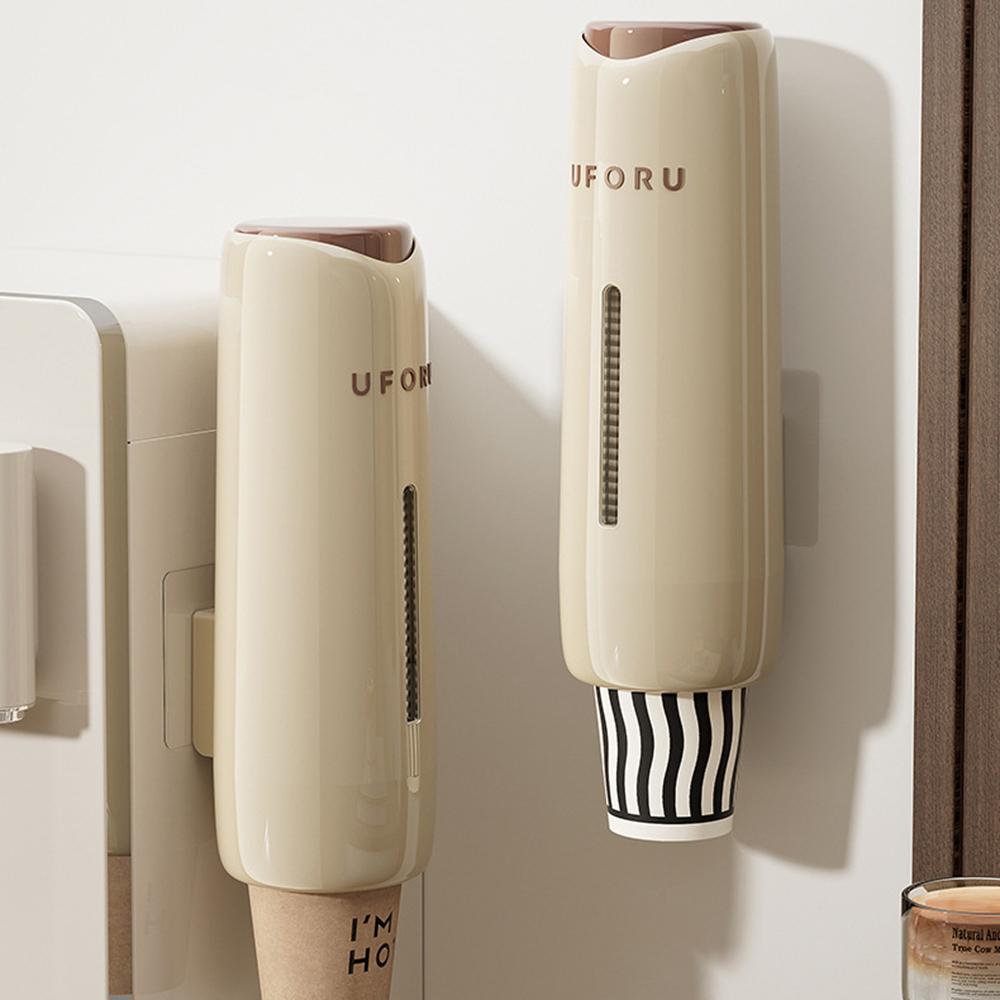 Household Disposable Cup Extractor, Wall-Mounted, Punch-Free, Dust-Proof Paper Cup Holder, Water Dispenser Cup Extractor