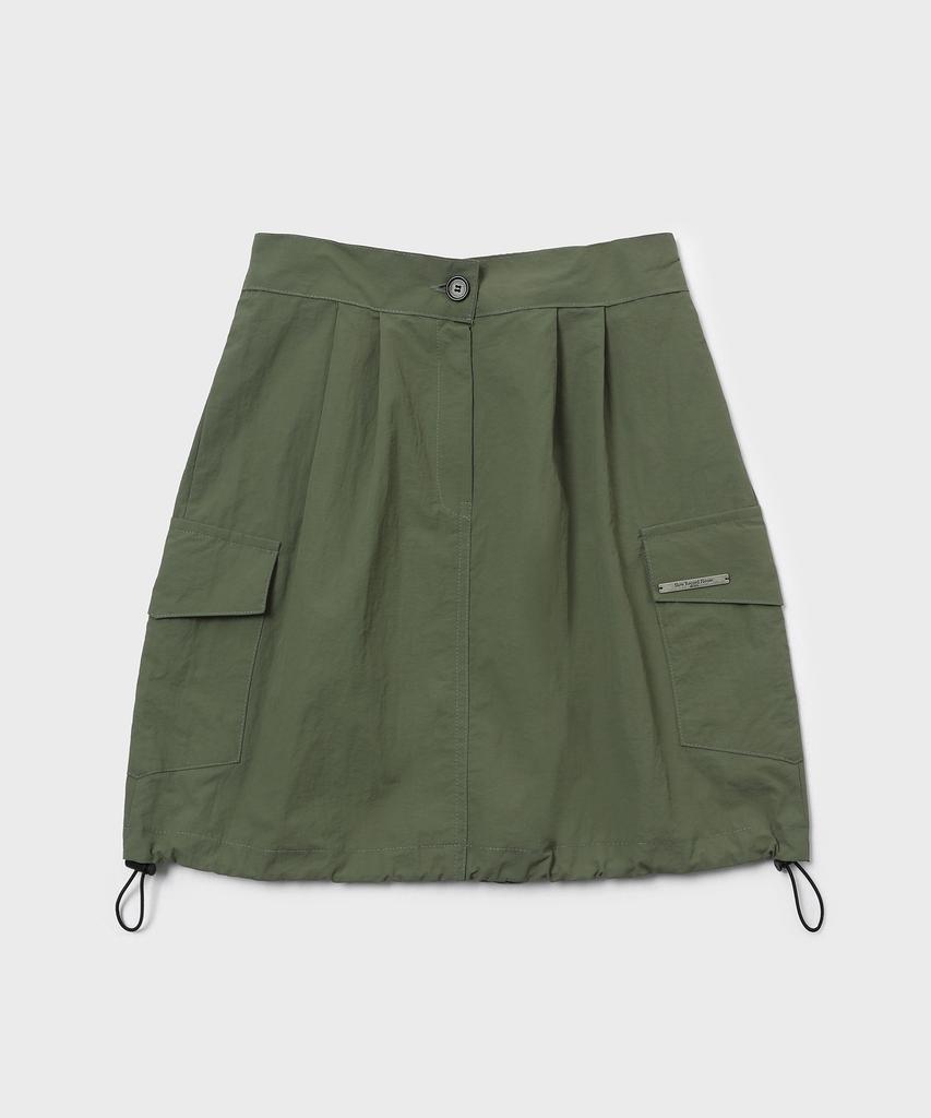 Slow Record House Nylon Cargo Mini Skirt_Khaki
