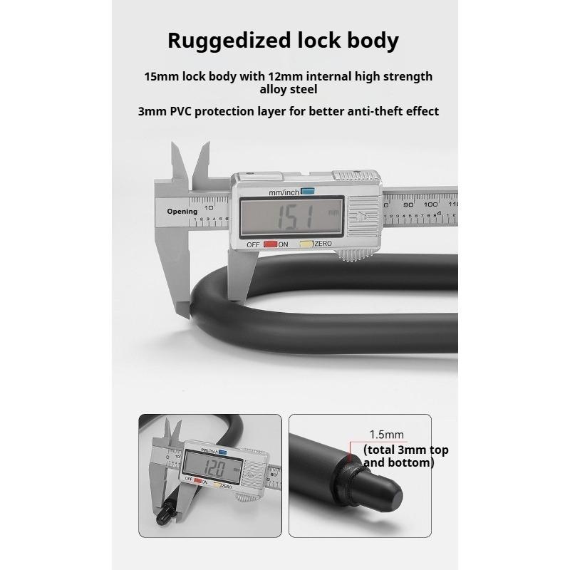 Portable Bicycle U-Lock Anti-theft Lock Anti-Hydraulic Shear MTB Riding Gear Bike Lock