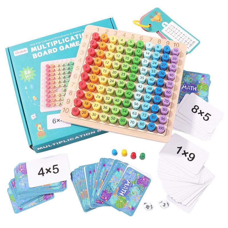 Math Learning Toy With Wooden Multiplication Board For Kids Educational Development