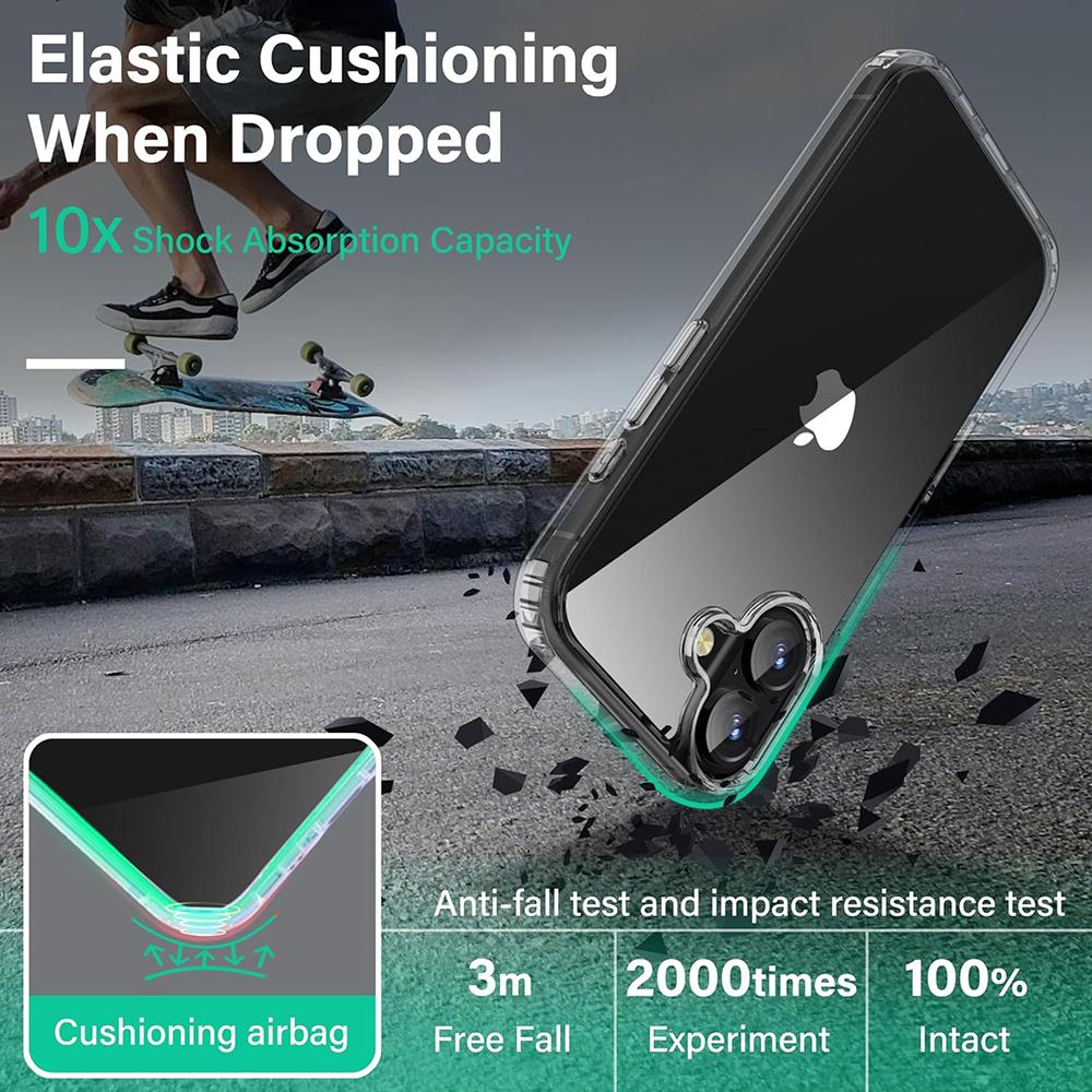 Ударопрочный чехол военного класса для iPhone 16E 16 15 14 13 12 11 Pro Max Plus Mini Гибридный Жесткая Крышка Прозрачный Силиконовый Мягкий Корпус