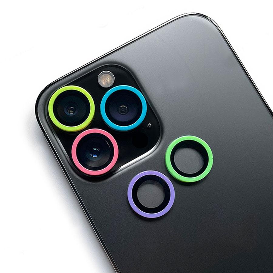 1 шт. Для iPhone 17 16 15 14 13 12 11 Pro Max Plus Air Mini Светящееся кольцо из металла для объектива Закаленное стекло Полное покрытие Защитные стекла для объектива камеры