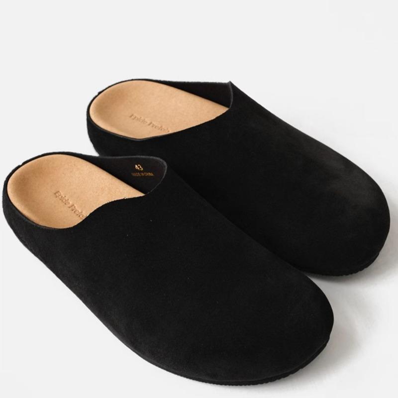 New Women Slippers Closed Toe Round Toe Clogs Sandals Autumn New Retro Solid Color Slippers Slingback Flat Bottom Slides Women