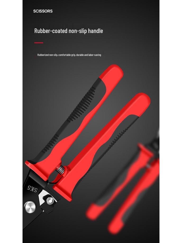 Industrial-Grade Stainless Steel Multi-Function Tin Snips: High Hardness, Powerful Keel Scissors.