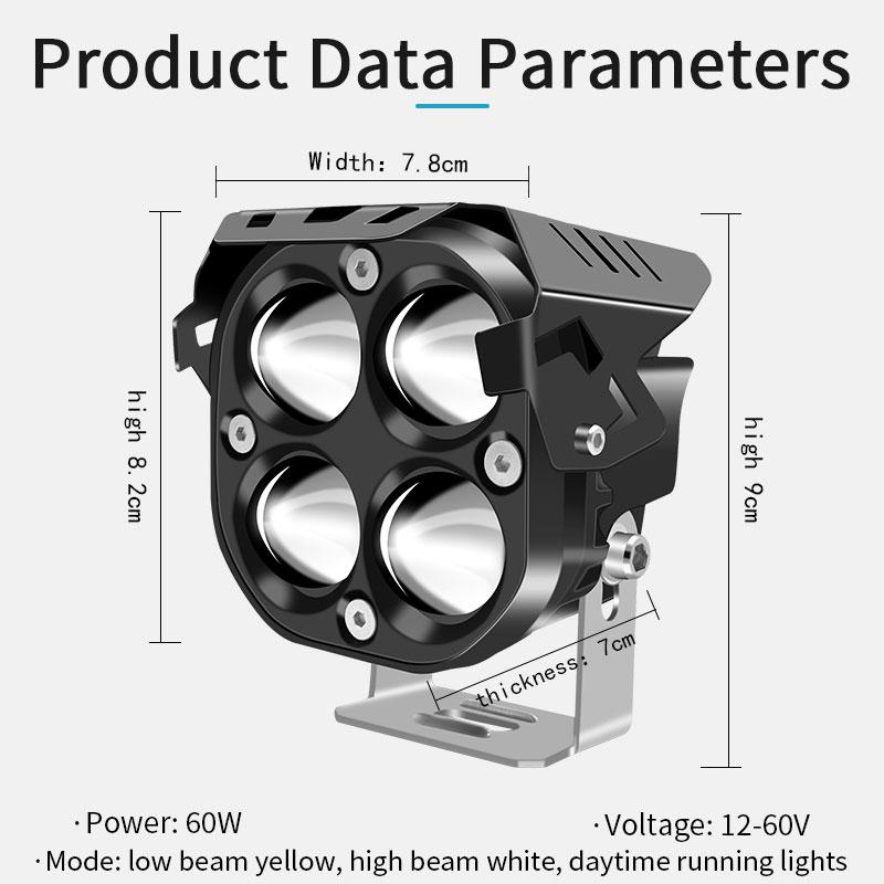 3-дюймовый автомобильный светодиодный прожектор с высокой/низкой линзой, три цвета, сильный свет, водонепроницаемый, супер яркий спортивный свет, внешняя модифицированная фара