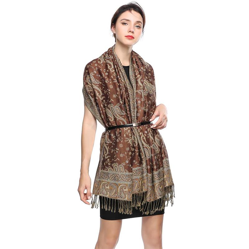 Luxury Brand Autumn Cashmere Jersey Shawl Womens Scarf Warm Winter Scarf Design Printed Womens Muslim Cotton Shawl Scarf