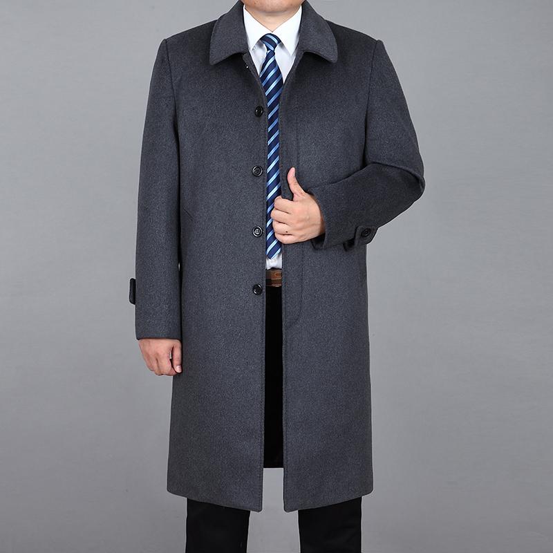Мужское шерстяное длинное пальто, осеннее шерстяное кашемировое пальто, мужское зимнее шерстяное пальто, верхняя одежда