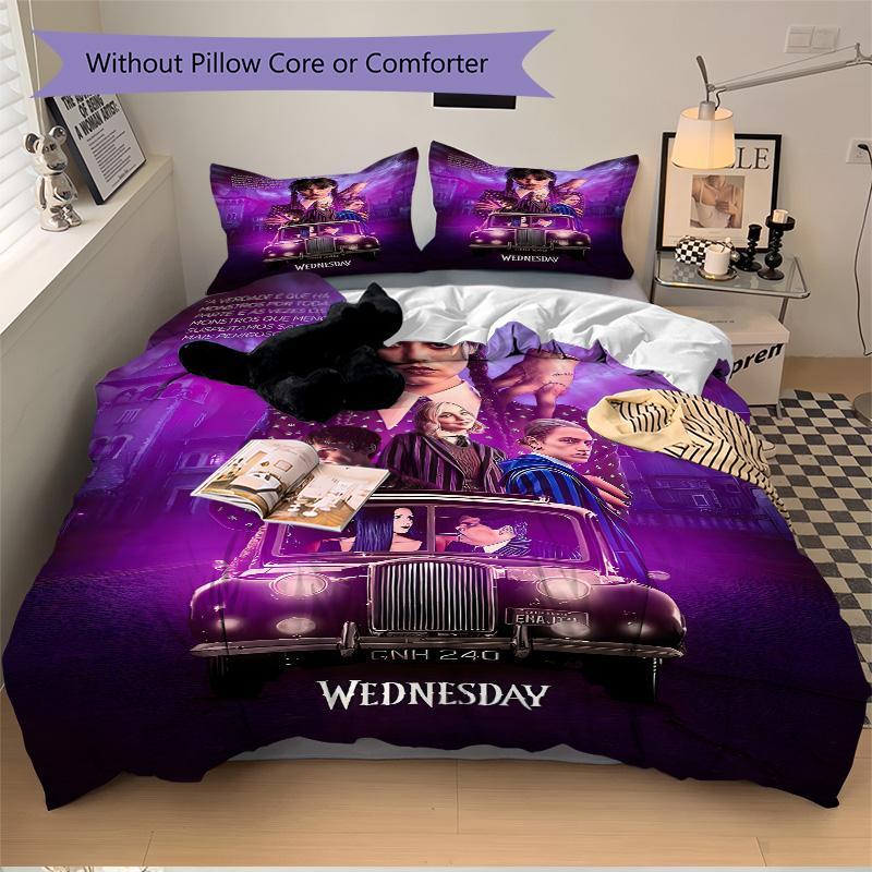 Wednesday Addams Returns Print 3Pcs Bedding Setduvet Cover With 2 Bedropillowcase Home Birthday Gift