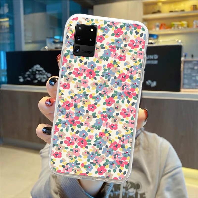 Винтажный цветочный чехол для телефона Samsung Galaxy S10 S21 S22 Plus Ultra A91 A51 A21S A12 Прозрачный чехол для телефона