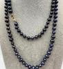 Совершенно новое ожерелье из черного жемчуга из настоящего таитянского жемчуга диаметром 6–7 мм, 36 дюймов.