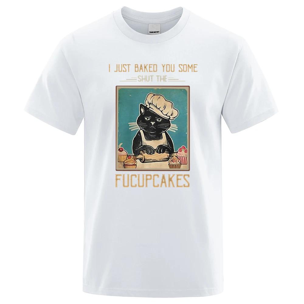 Hardworking Cake Chef Cat Prints Unisex Short Sleeve Hip Hop Summer Clothing ONeck Loose Tee Clothes Cotton TShirt Unisex 80500