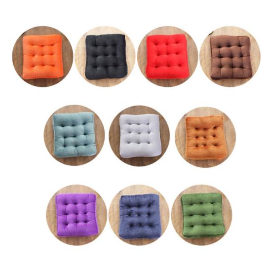 Square Seat Cushion 16x16 Inches Solid Color Stuffed Chair Pad Velvet Thick Seat Cushion for Dining Chair Floor Home Office