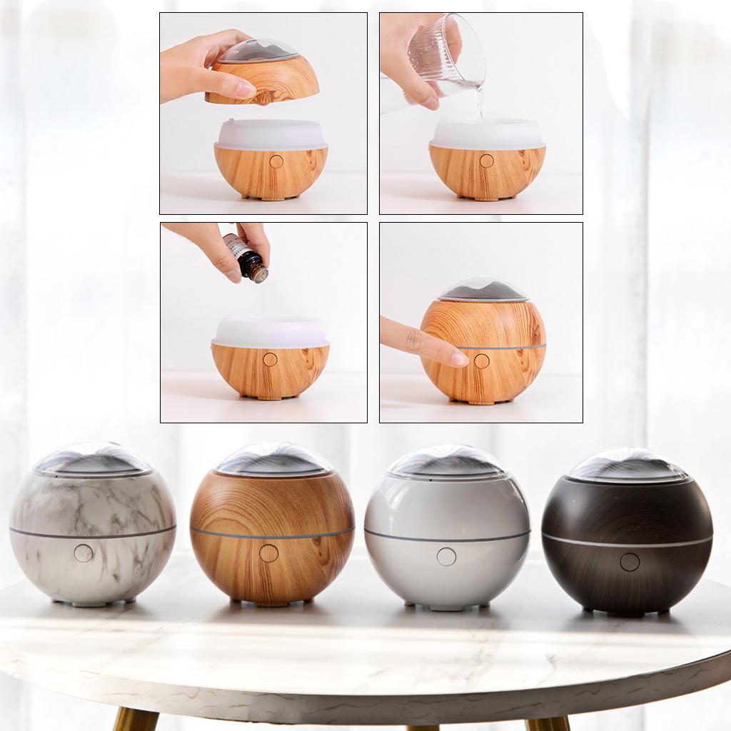 Essential Oil Diffuser 130ml Oil Diffuser with 7 Color Lights Home Bedroom Diffuser Cool Mist Humidifier