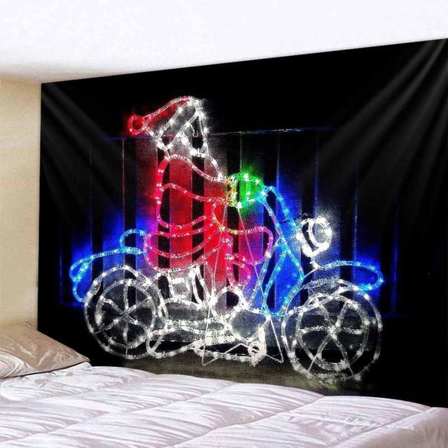 Рождественская снежная сцена Рождественская елка гобелен настенный Санта-Клаус Лось эстетика украшение комнаты украшение стены дома