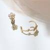 Jewelry Gold Color Geometric Flower Flower Ear Buckles Korean Style Hoop Earrings Women Earrings
