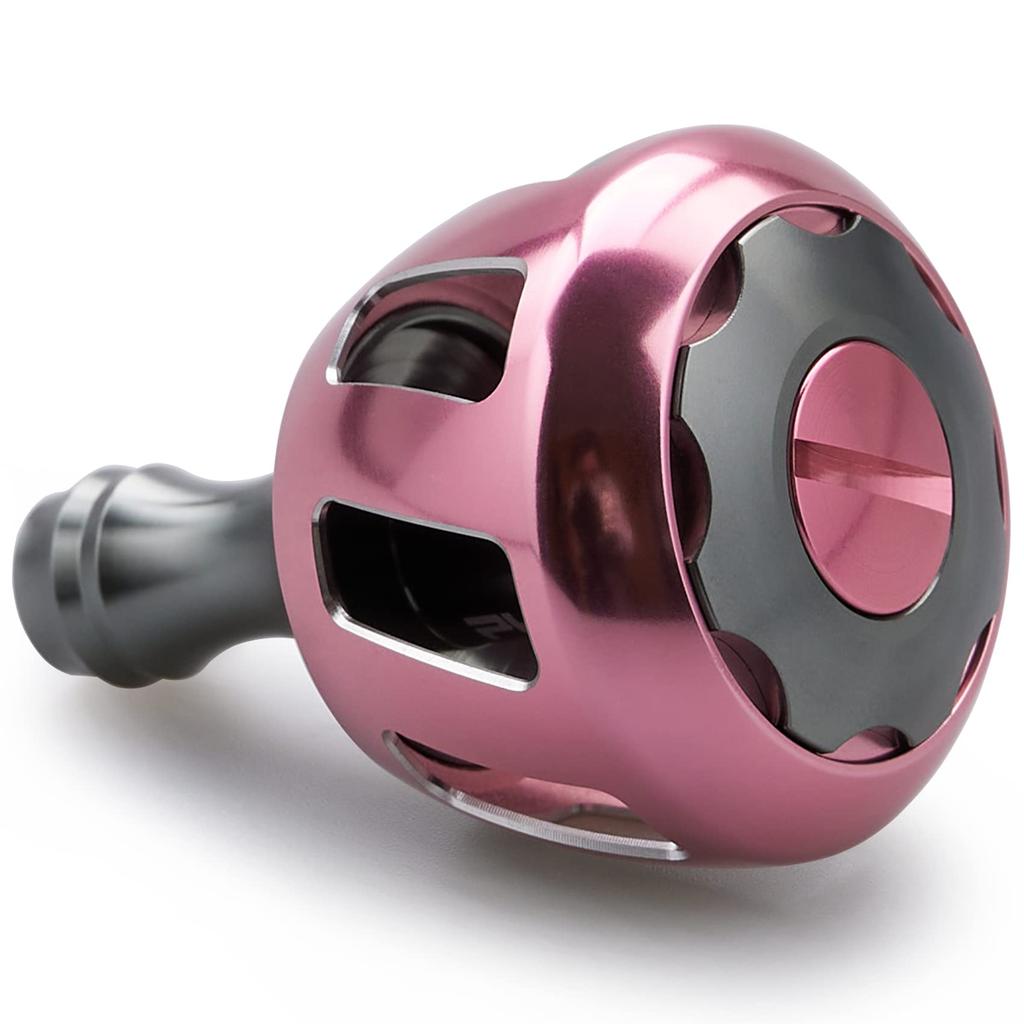 HEIGHTEN 32mm Reel Handle Knob for Shimano and Daiwa Type A and Daiwa Type Wheel Series Sakura (Shimano S) (Gunmetal & Pink) (517)