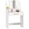 Dressing Table with Mirror. Compact Dressing Table with 3 Drawers. White