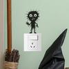 Black Features Halloween Cartoon Switch Sticker Pvc Wall Decor For Living Room