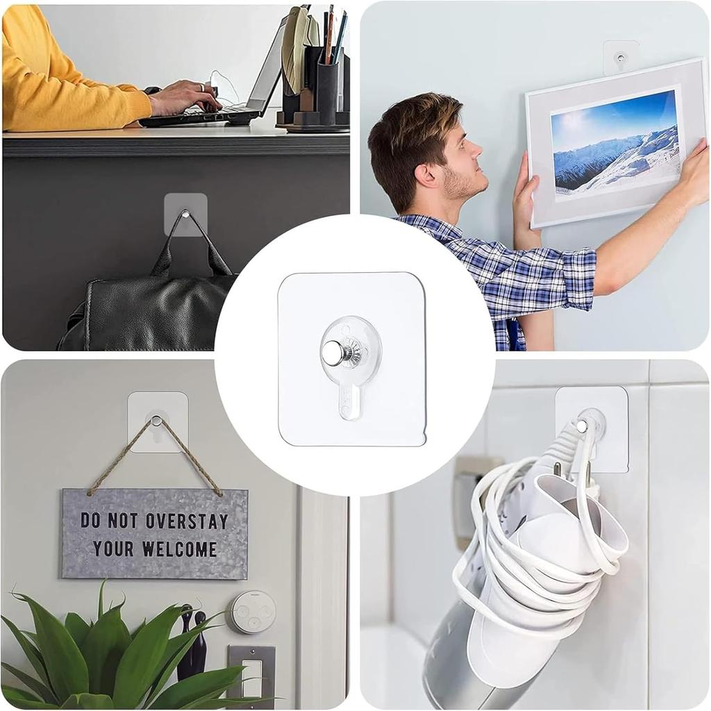 Picture Hangers Self Adhesive Picture Hangers Hooks Waterproof Adhesive Wall Hooks Wall Picture Hanger Wall Hangers for Home Kitchen Bathroom Office