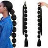 Synthetic Long Lantern Ponytail Bubble Wig Extensions for Black Women Ponytail Wrap Around Hair Tie Straight Ponytail for Daily Wear