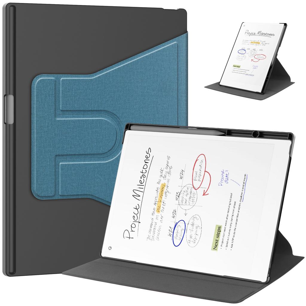 Case For Remarkable Paper Pro 11.8-inch 2024, with Pen Holder, Lightweight Leather, 360° Rotating Stand