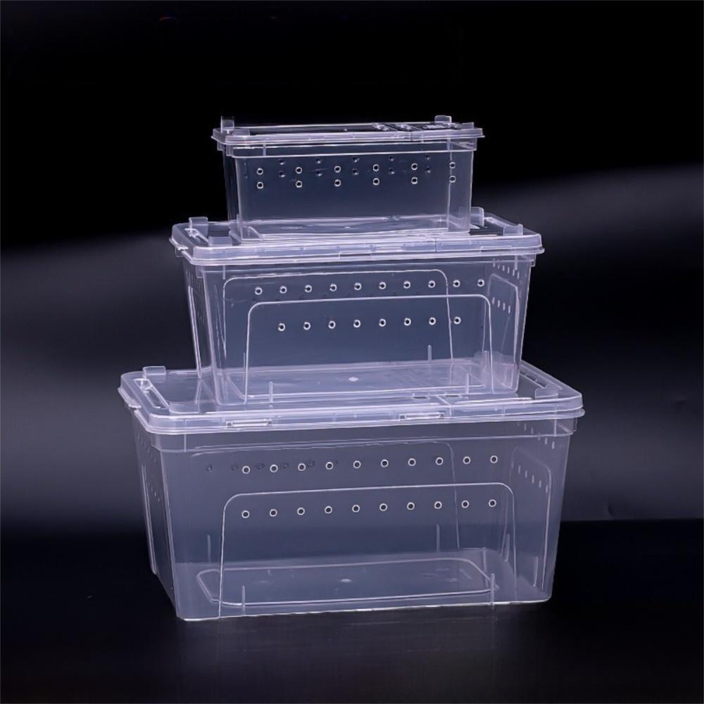 Transparent Turtle Transport Container Ventilated Reptile Terrarium Animal Habitat Cage  Pet House