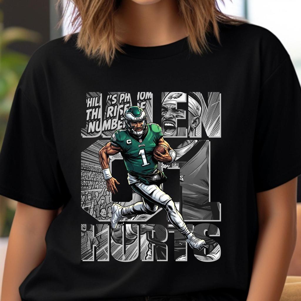 Football Player PNG T-Shirt Design: Hurts Comic Image Shirt Sublimation, DTF Transfer (Digital Download)