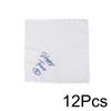 12Pcs/Pack Hand Towel White Cotton Absorbent Happy Tears Bandannas Handkerchiefs Wedding Party 30*30CM