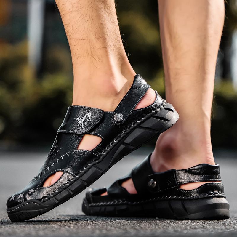 38-50 Мужские сандалии ручной работы Сандалии для активного отдыха Кожаные сандалии Пляжная обувь Походные сандалии для активного отдыха из кожи