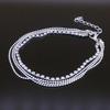 Trendy Summer Multi-Layer Metal & Bead Chain Anklet with Flash Diamonds