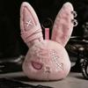 Gothic Wounded Rabbit Keyring Hoop Earrings Cute Furry Bag Pendant  Gift For Women