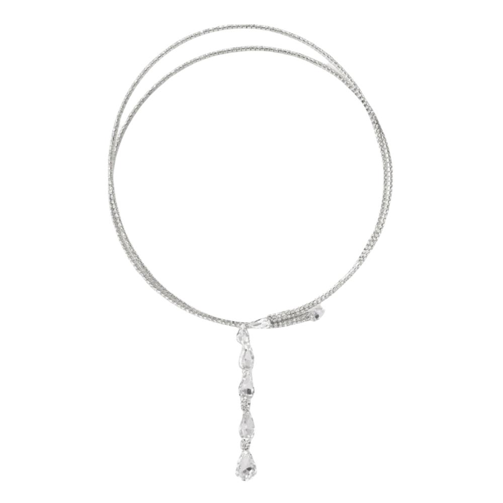 Temperament Collar Style Rhinestone Choker Water Drop Sparkling Zircon Crystal Necklace Light Luxury Women Neck Jewelry Wedding